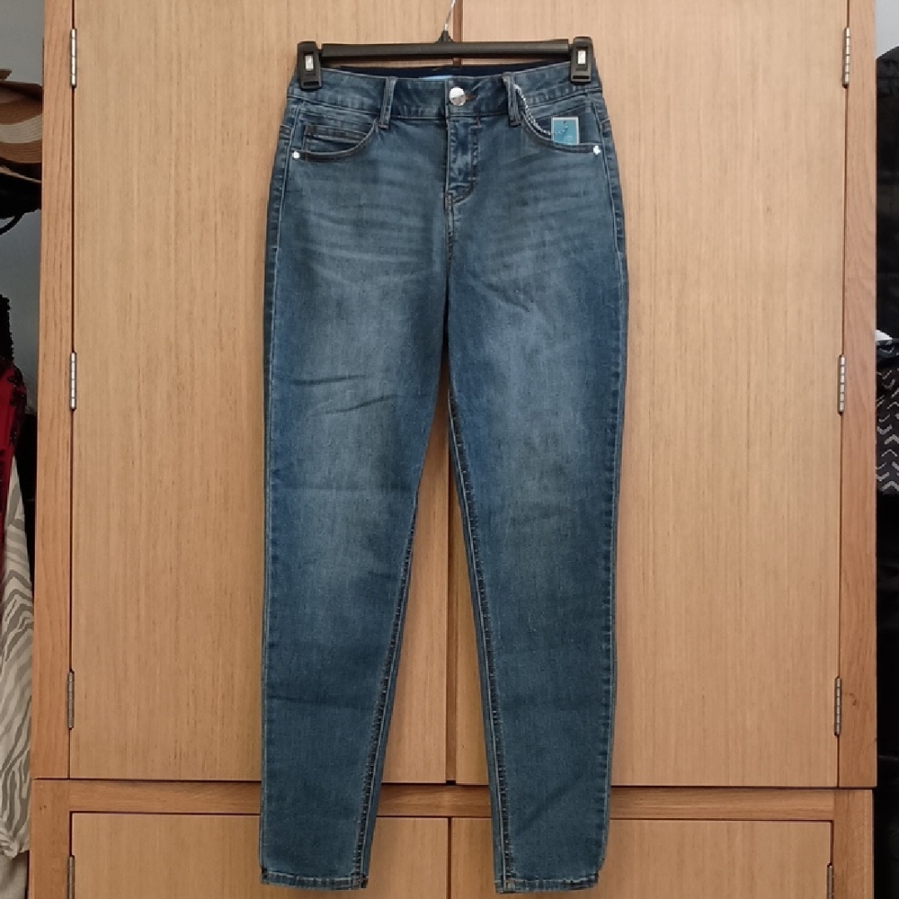 NWT Draper James RSVP SZ 6 Medium Blue Mid Rise Skinny Jeans
